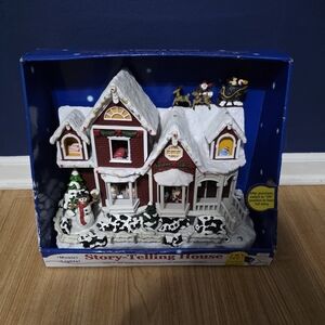 Vintage Story Telling Voice “Night Before Christmas” Holiday Village House W/Lig